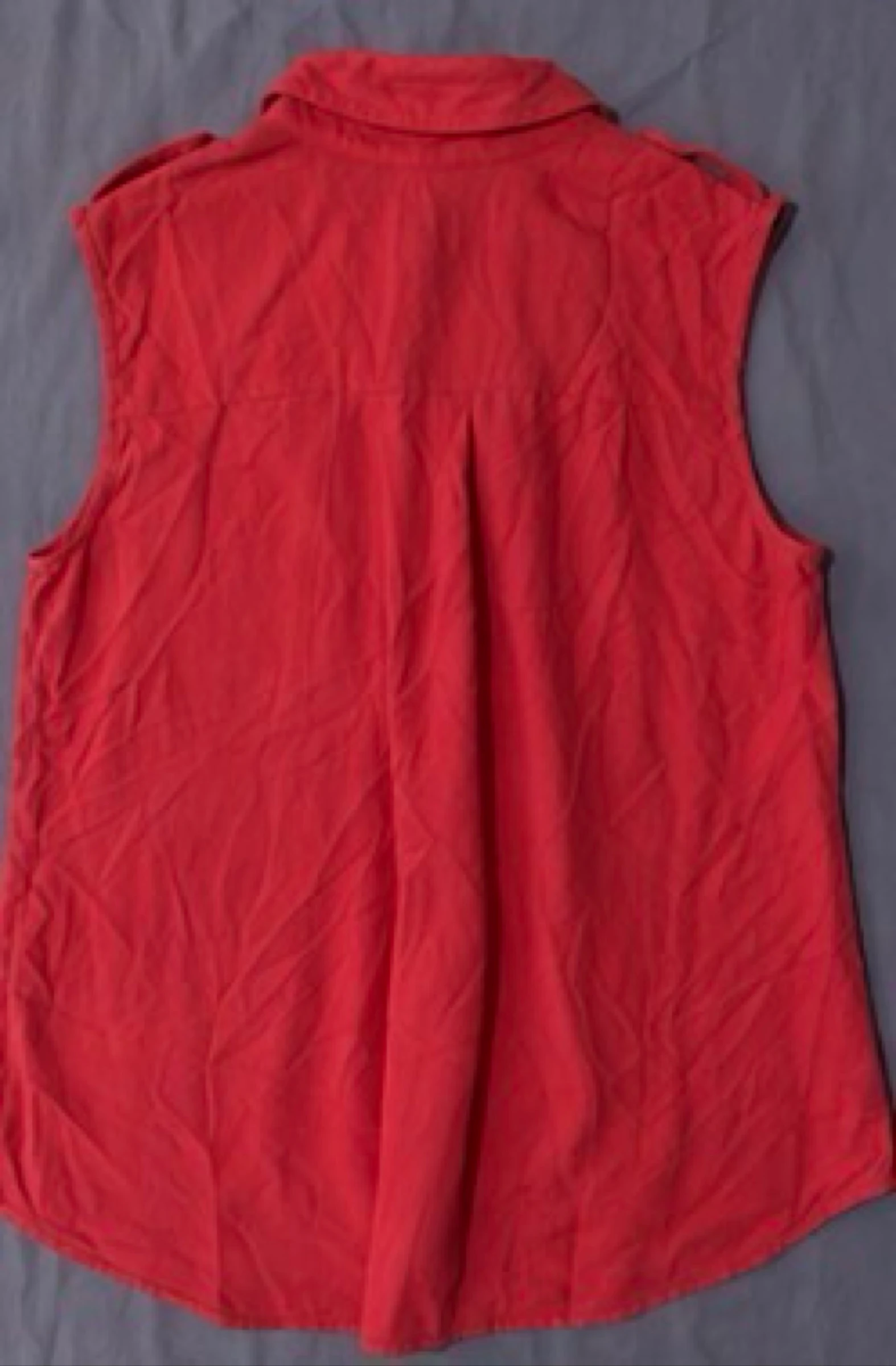 Bréal Sleeveless coral red fluid elegant shirt collar T40 – photo 3